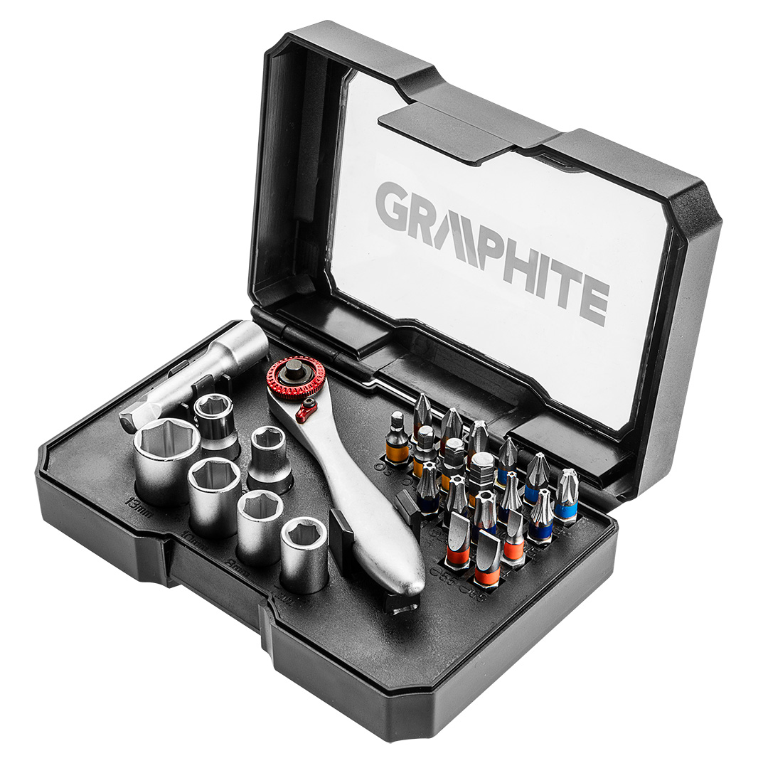 Zestaw bitów 25 mm, z uchwytem magnetycznym 68 mm, 32 szt. 56T557