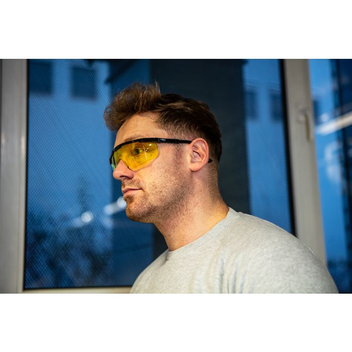 Okulary ochronne, żółte soczewki, regulowane zauszniki 97-506