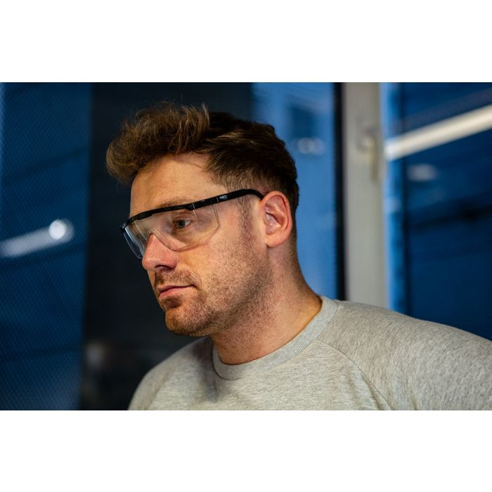 Okulary ochronne, białe soczewki, regulowane zauszniki 97-505