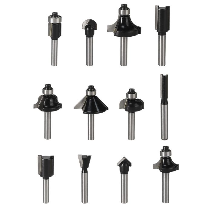 その他 QCRAW-486-RW36 Frezy do drewna widiowe, trzpień 6 mm, zestaw 12 szt. 56T613 Dobra