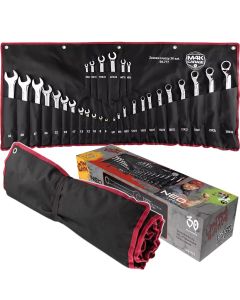 Zestaw kluczy płasko-oczkowych, oczkowych odgiętych i rozciętych 30 szt. M4K 09-777