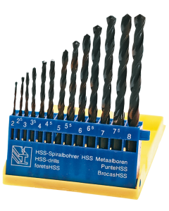 Wiertła do metalu HSS, 2.0-8.0 mm, zestaw 13 szt. 60H718