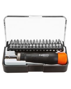 Końcówki wkrętakowe precyzyjne z uchwytem, zestaw 17 szt. 04-228