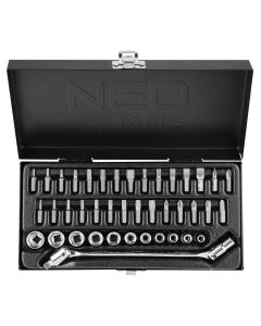 Klucze nasadowe 1/4", zestaw 41szt 08-603