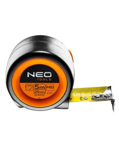 Miara zwijana stalowa kompaktowa 5 m x 25 mm, auto-stop, magnes 67-215