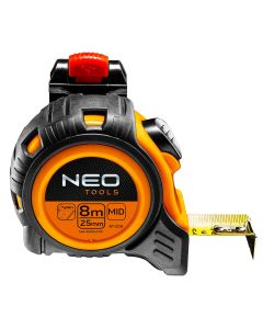 Miara zwijana stalowa 8 m x 25 mm, autostop, zaczep 67-208