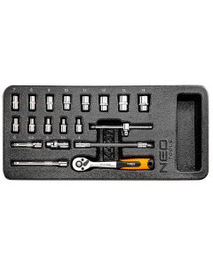 Klucze nasadowe 1/4", zestaw 19 szt., wkładka 84-237