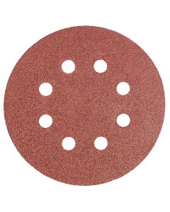 Krążki ścierne 125 mm, K80, 5 szt., z 8 otworami 55H941