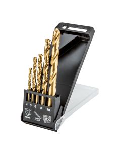 Wiertła do metalu HSS-TiN , 4.0 - 10 mm, zestaw 5 szt. 57H196