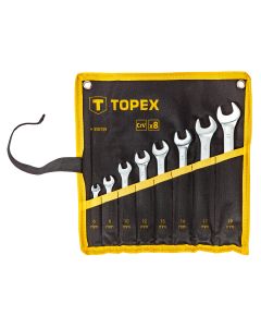 Klucze płasko-oczkowe 6-19 mm, zestaw 8 szt., w płachcie 35D759