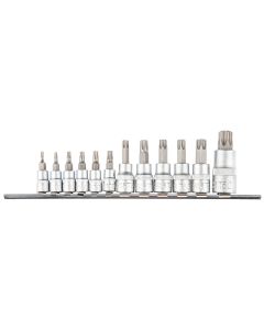 Bity Torx na nasadce 1/4", 3/8", 1/2", zestaw 12 szt. 39D342