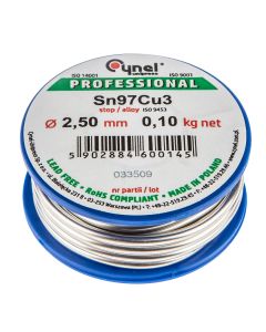 Spoiwo lutownicze 97% Sn, 3% Cu, drut 2.5 mm, 100 g 44E742