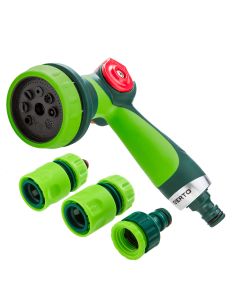 Zestaw z pistoletem zraszającym, złączkami, przyłączem do kranu 1/2" 15G712