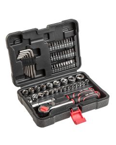 Zestaw kluczy nasadowych 1/4", 3/8", 63 szt. 38D515