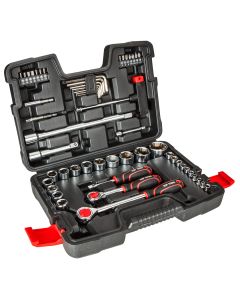 Zestaw kluczy nasadowych 1/4", 1/2", 53 szt. 38D530