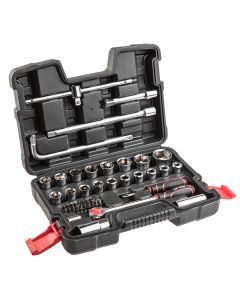 Klucze nasadowe 1/4", 1/2", zestaw 47 szt. 38D550