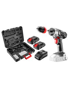 Wiertarko-wkrętarka aku Energy+ 18V, Li-Ion, zdejmowany uchwyt 10 mm, 2 aku 2Ah, ład, walizka 58G022-SET2