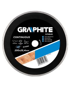 Tarcza diamentowa 250 x 25.4 mm, pełna 57H645