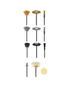 Akcesoria do miniszlifierki, szczotki druciane, filce, zestaw 15 szt. 55H078