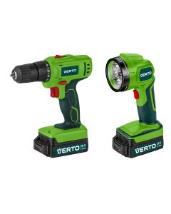 Wiertarko-wkrętarka akumulatorowa 2 x 20V, Li-Ion/1.5Ah, walizka + Latarka 50G293