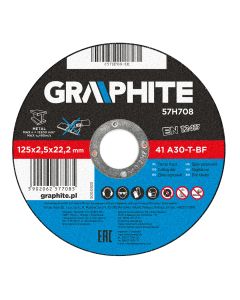 Tarcza tnąca do metalu 125 x 2.5 x 22.2 mm, 41 A30-T-BF 57H708