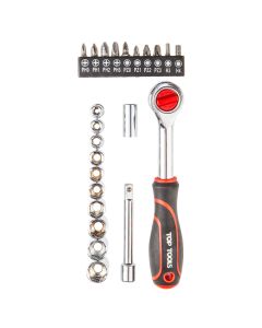 Zestaw kluczy nasadowych 1/4", 23 szt. 38D505