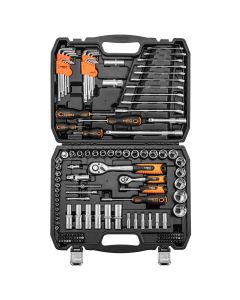 Zestaw kluczy 150 elementów 1/2", 1/4" 10-210