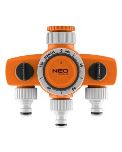 Rozdzielacz trójzaworowy, 2 wyjścia z blokadą, jedno z wyłącznikiem czasowym 15-750