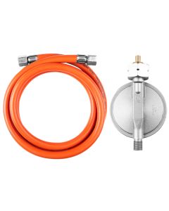 Regulator ciśnienia gazu i wąż 1,5m, na rynek polski, typ G16, do butli 15 Kw i 30kW 90-083-5
