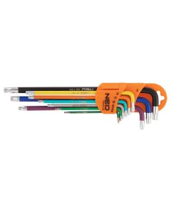 Klucze Torx T10-50, zestaw 9 szt., kolorowe 09-518