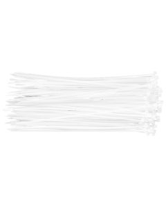 Opaski zaciskowe 2.5 x 200 mm, 100 szt., białe 01-601