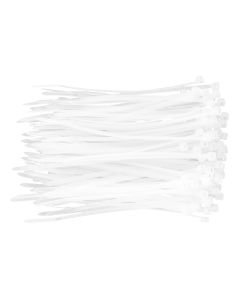 Opaski zaciskowe 2.5 x 100 mm, 100 szt., białe 01-605