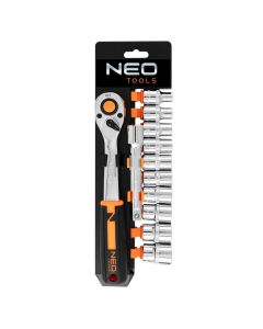 Zestaw kluczy nasadowych 1/2", 12 szt., CrV 10-030