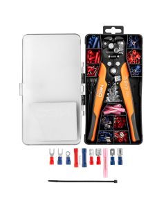 Automatyczny ściągacz izolacji 205 mm, czołowy + konektory 230 szt. 01-542