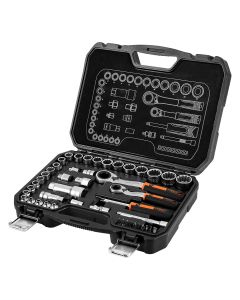 Zestaw nasadek przelotowych 1/4", 3/8", 46 szt., CrV 10-019