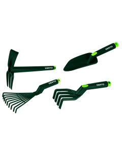 Zestaw narzędzi ręcznych 4 szt. tworzywo sztuczne (grabki, pazurki, łopatka, motyko/pazurki) 15G419