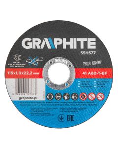 Tarcze tnące do metalu 115 x 1.0 x 22.2 mm, 41 A60-T-BF, 10 sztuk folia 55H577
