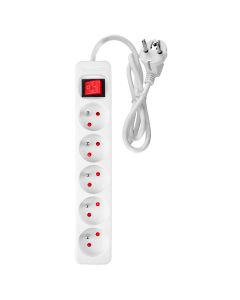 Przedłużacz listwowy 1.5 m, 3 x 1.5 mm2, 5G, biały, ON/OFF 90-177