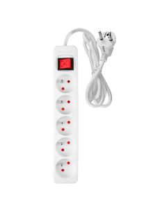 Przedłużacz listwowy 3 m, 3 x 1.5 mm2, 5G, biały, ON/OFF 90-179