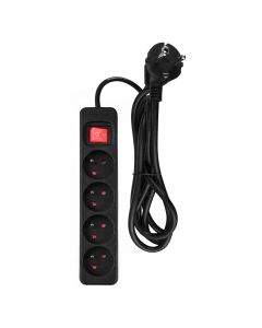 Przedłużacz listwowy 1.5 m, 3 x 1.5 mm2, 4G, czarny, ON/OFF 90-184