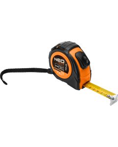 Miara zwijana stalowa 7,5 m x 25 mm, auto blokada, dwa przyciski stop 67-224