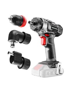 Wiertarko-wkrętarka akumulatorowa Energy+ 18V, zdejmowany uchwyt 10 mm, plus adapter kątowy i adapte 58G022-AD