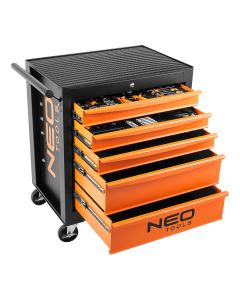 Szafka warsztatowa, 5 szuflad + 117 narzędzi 84-214-6