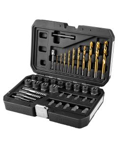 Zestaw do uszkodzonych śrub (z wiertłami i wykrętakami), 40 elemenów 11-923