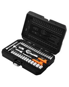 Zestaw kluczy nasadowych 1/4", 38 szt., satynowy 10-232