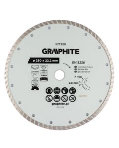 Tarcza diamentowa do cięcia turbo, 230 x 22.22 mm, na sucho 57T320