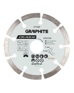 Tarcza diamentowa do cięcia segmentowa, 125 x 22.2 mm, na sucho i mokro 57T308