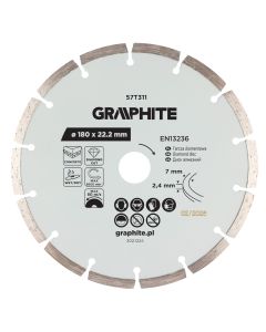 Tarcza diamentowa do cięcia segmentowa, 180 x 22.2 mm, na sucho i mokro 57T311