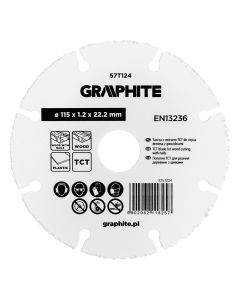 Tarcza z ostrzem TCT do cięcia drewna z gwoździami 115 x 1.2 x 22.22 mm 57T124