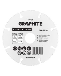 Tarcza z ostrzem TCT do cięcia drewna z gwoździami 125 x 1.2 x 22.22 mm 57T125
